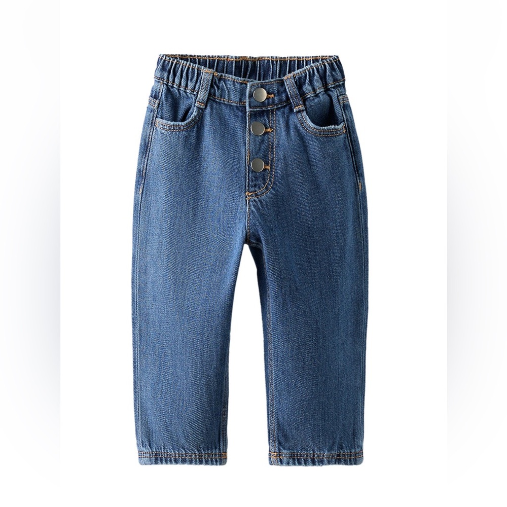 Zara Tapered Button Jeans size 4T